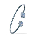 925 Sterling Silver Round Shape White Cz Bangle For Women - Taraash