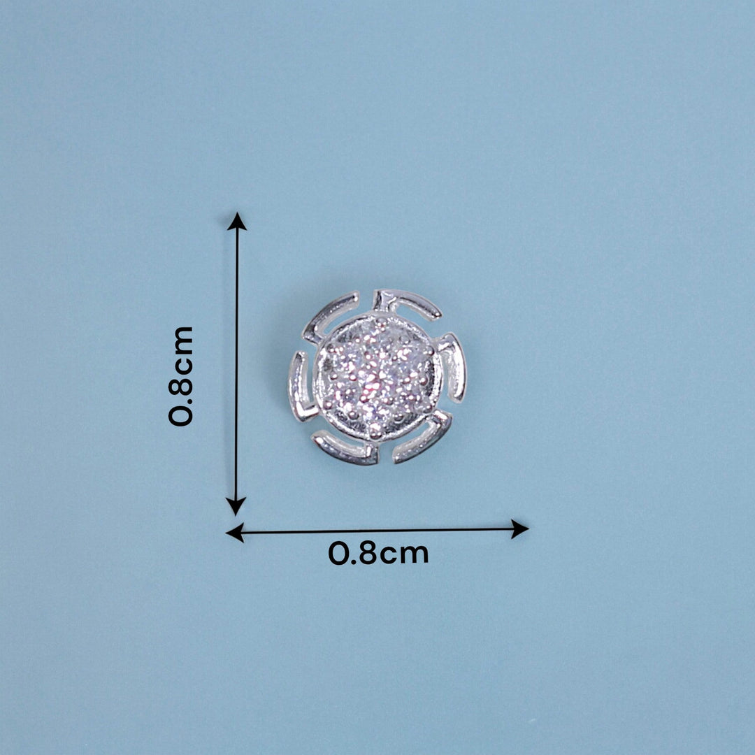 925 Sterling Silver Round Shaped CZ Stud Earrings for Women / Girls - Taraash