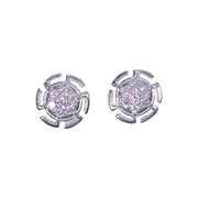 925 Sterling Silver Round Shaped CZ Stud Earrings for Women / Girls - Taraash
