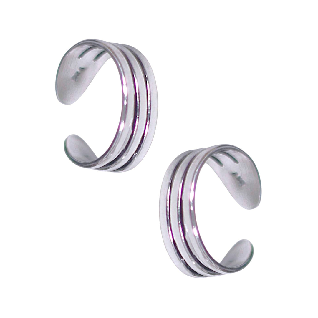 925 Sterling Silver Rounded Band Oxidised Toe Ring for Women. - Taraash