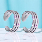 925 Sterling Silver Rounded Band Oxidised Toe Ring for Women. - Taraash