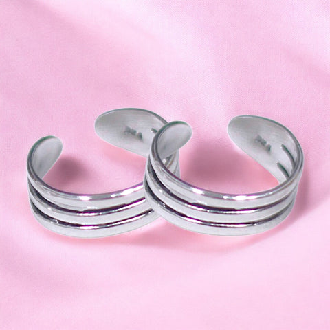 925 Sterling Silver Rounded Band Oxidised Toe Ring for Women. - Taraash