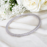 925 Sterling Silver Solitaire Cz Bangle for Women - Taraash