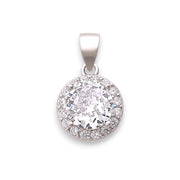 925 Sterling Silver Sparkling Cz Round Pendant for Women - Taraash