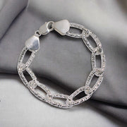 925 Sterling Silver Stylish Sparkle Chain Bracelet for Men - Taraash