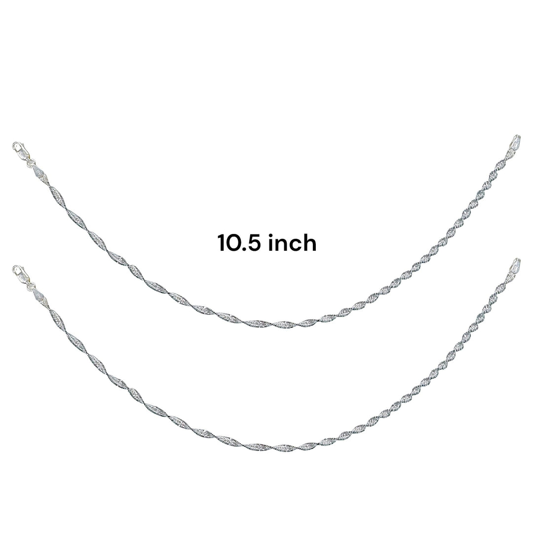 925 Sterling Silver Super Disco Anklets for Women - Taraash