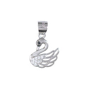 925 Sterling Silver Swan Pendant with Cubic Zirconia For Womens - Taraash
