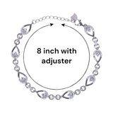 925 Sterling Silver Teardrop - Shaped Rhodium Finish Bracelet for Women - Taraash