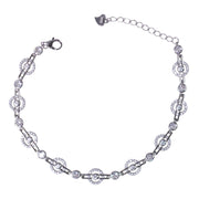 925 Sterling Silver Tennis Round CZ Link Bracelet for Women - Taraash