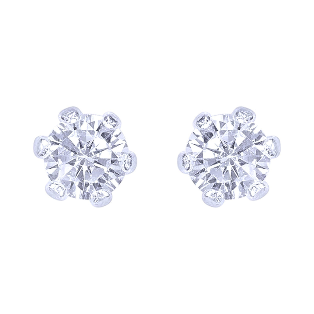 925 Sterling Silver Timeless Elegance & Contemporary Style CZ Pair of Stud Earrings for Men - Taraash