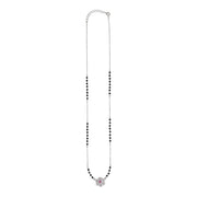 925 Sterling Silver Traditional Floral Pendant Mangalsutra For Women - Taraash