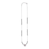 925 Sterling Silver Traditional Floral Pendant Mangalsutra For Women - Taraash