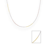 925 Sterling Silver Tri-Color Box Chain for Women - Taraash