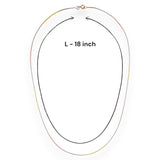 925 Sterling Silver Tri-Color Box Chain for Women - Taraash