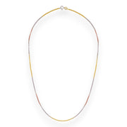 925 Sterling Silver Tri-color Box Chain For Women - Taraash