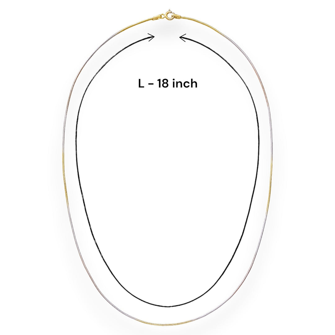 925 Sterling Silver Tri-Color Compact Chain Women - Taraash