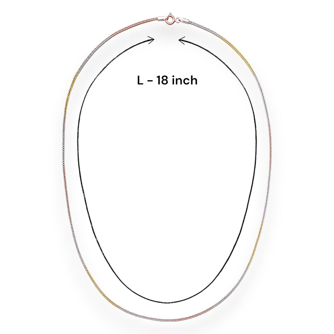 925 Sterling Silver Tri-Color FoxTail Chain for Women - Taraash