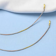 925 Sterling Silver Tri Tone Ball Chain Anklet for Women - Taraash
