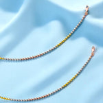 Load image into Gallery viewer, 925 Sterling Silver Tri Tone Beaded Chain Anklet for Women - Taraash
