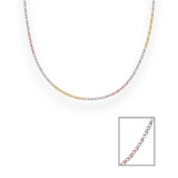 925 Sterling Silver Tri-Tone Fancy Chain for Women - Taraash