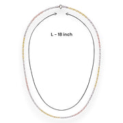 925 Sterling Silver Tri-Tone Fancy Chain for Women - Taraash