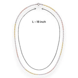 925 Sterling Silver Tri-Tone Fancy Chain for Women - Taraash