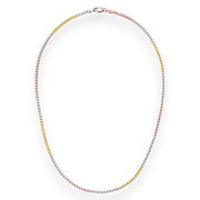 925 Sterling Silver Tri-Tone Fancy Chain for Women - Taraash