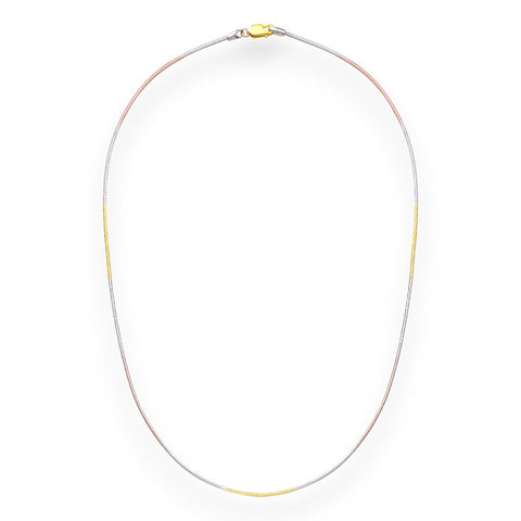 925 Sterling Silver Tri-Tone Snake Chain for Women - Taraash