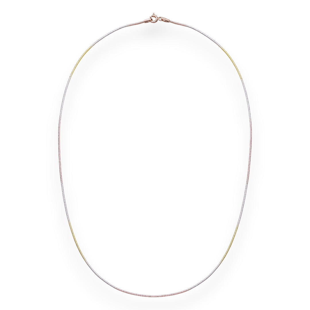 925 Sterling Silver Tricolor Snake Chain For Women - Taraash