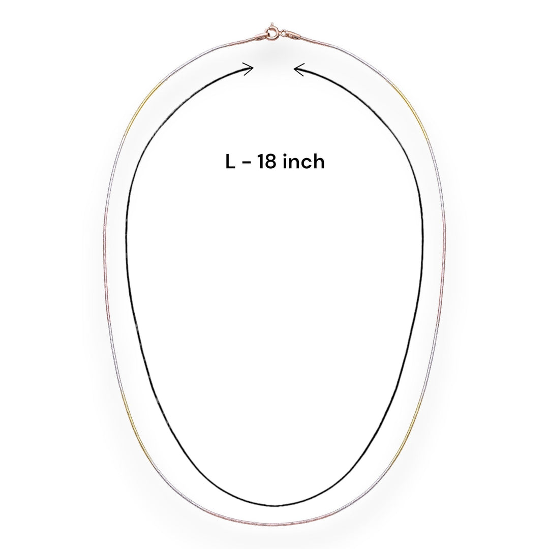 925 Sterling Silver Tricolor Snake Chain For Women - Taraash