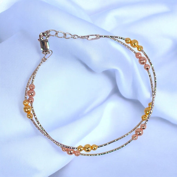 925 Sterling Silver Twist Bangle with Rose Gold and Gold For Women's - Taraash