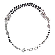 925 Sterling Silver Two - layer Black Beads Mangalsutra Bracelet for Women - Taraash