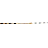 925 Sterling Silver with Gold Plating Sparkling CZ Rich Plate Black Beaded Mangalsutra Bracelet for Women - Taraash