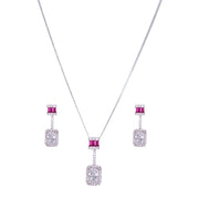 925 Sterling Silver Women's Pendant & Earrings Jewellery Set. - Taraash