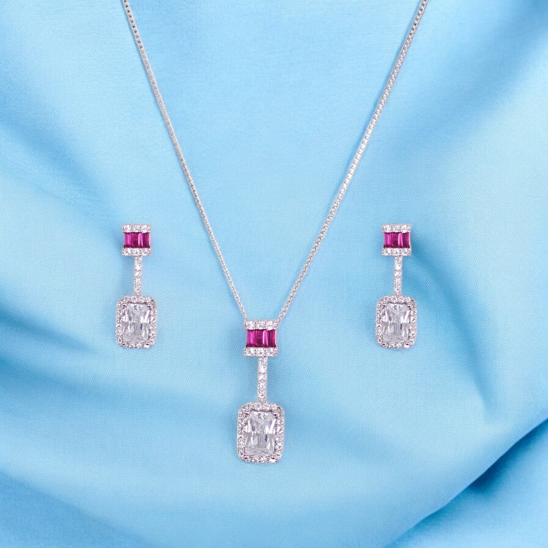 925 Sterling Silver Women's Pendant & Earrings Jewellery Set. - Taraash