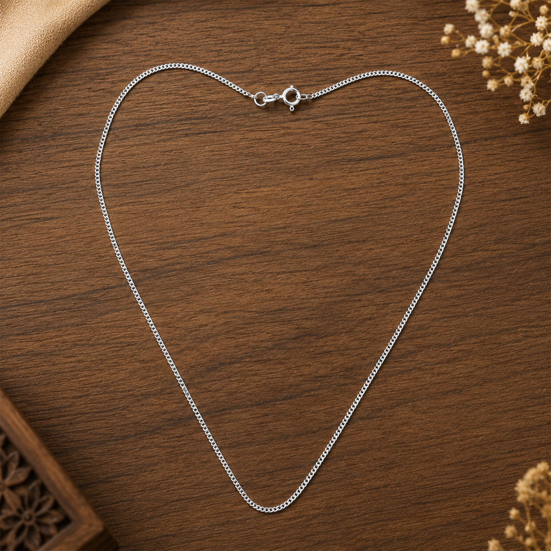 Taraash Sterling Silver Classy Curb Chain For Women ACD5018IN