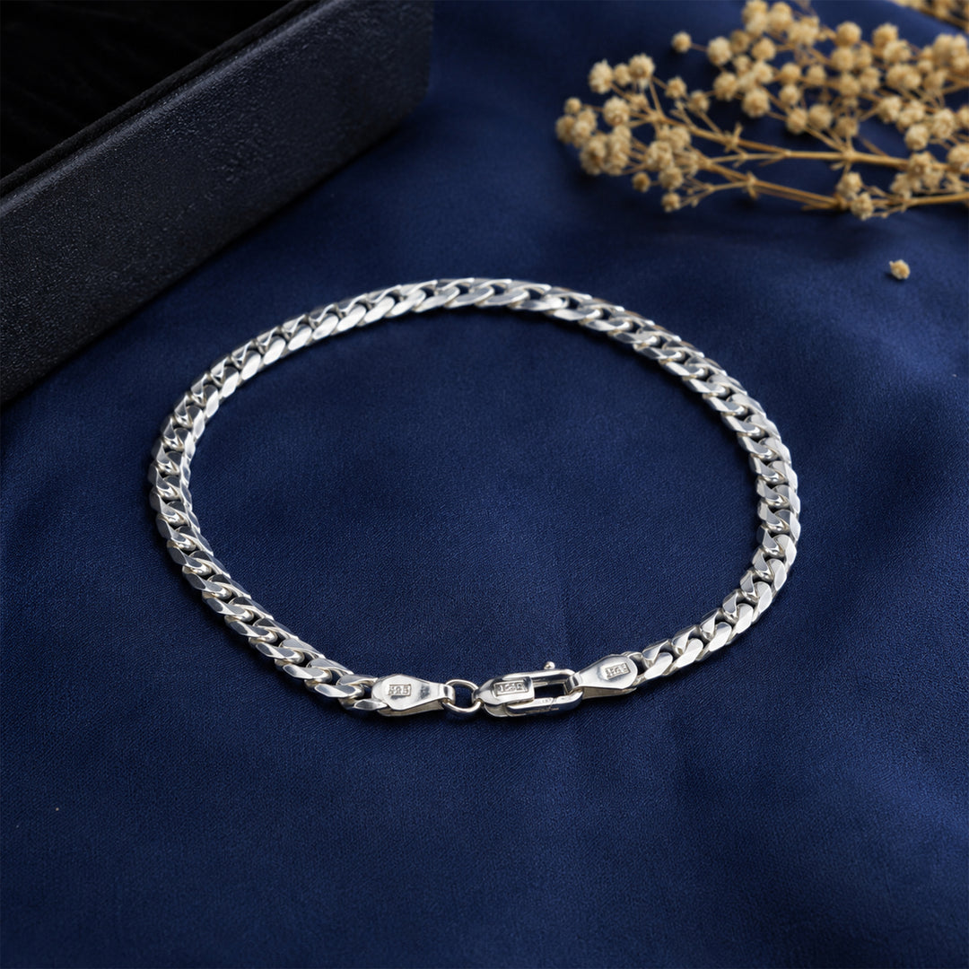 Taraash Curb 925 Sterling Silver Bracelet For Men ACDH1506C8HIN