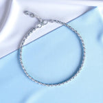 Load image into Gallery viewer, 925 Sterling Silver Single Line Plain Ball Ending with Charm Single Anklet For Women/Girl
