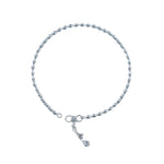 Load image into Gallery viewer, 925 Sterling Silver Single Line Plain Ball Ending with Charm Single Anklet For Women/Girl
