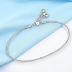 Load image into Gallery viewer, 925 Sterling Silver Plain Chain with Leaf Charm Single Anklet for Women