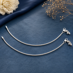 Load image into Gallery viewer, Taraash Single Line Plain Ending with Heart Charm 925 Sterling Silver Anklet For Women AN0536S