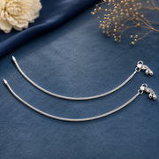 Taraash Single Line Plain Ending with Heart Charm 925 Sterling Silver Anklet For Women AN0536S