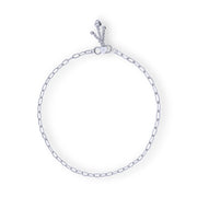 925 Sterling Silver Plain Line with Heart Charm Single Anklet for Women/Girls