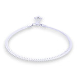 Load image into Gallery viewer, 925 Sterling Silver Line Designer Ending with Heart Charm Single Anklet for Women
