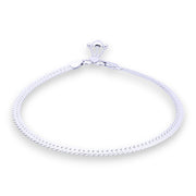 925 Sterling Silver Line Designer Ending with Heart Charm Single Anklet for Women