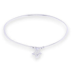 Load image into Gallery viewer, 925 Sterling Silver Line Plain Ending with Floral Charm Single Anklet for Women
