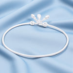 Load image into Gallery viewer, Taraash 925 Sterling Silver Plain Chain with Charm Single Anklets for Women