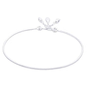 Taraash 925 Sterling Silver Plain Chain with Charm Single Anklets for Women