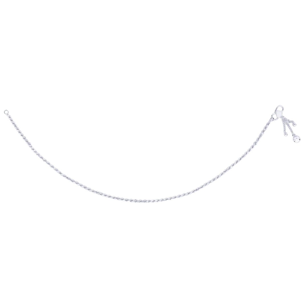 925 Sterling Silver Twisted Line Chain Single Anklet for Women