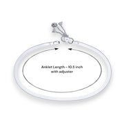 925 Sterling Silver Plain Chain with Charm Single Anklet for Women